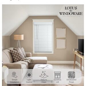 Lotus Windoware White Cordless Blinds 30x48